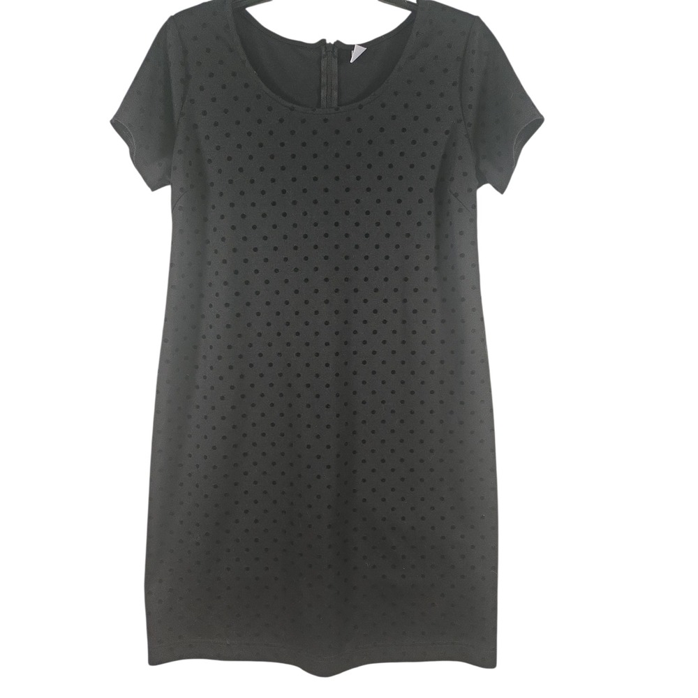 Old Navy Womens S Black‎ Polka Dot Dress Short Sleeve Retro Preppy Classic